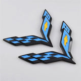 Chevrolet Corvette Logo ABS 17x12cm Car Front Sticker Decal 15.5x10.7cm Auto Rear Emblem Badge