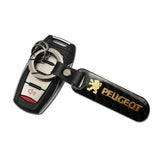 Peugeot Carbon Fiber Car Logo Keychain Keyring