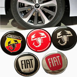 4pcs/set 60mm Abarth Fiat ABS Car Wheel Hub Center Caps Covers