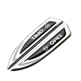 2pcs Opel Metal Car Side Fender Emblem Sticker Decal