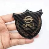 Opel Metal Carbon Fiber Car Rear Sticker Shield Trunk Emblem Badge Decal