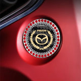 Mazda Carbon Fiber Car Engine One-click Start Stop Button Cover Sticker