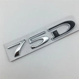 Tesla 75D 85D 90D 100D Letter Metal Car Rear Sticker Decal Emblem Badge