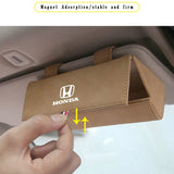 Suede Car Sun Visor Glasses Storage Box Holder Box for Accord Odyssey Civic CRV Amaze Crosstour City NSX Auto Accessories