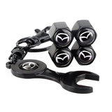 4pcs/set Mazda MS Logo Car Air Valve Stem Cap Auto Tyre Valve Covers with Wrench