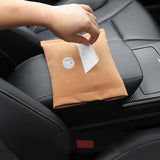 Peugeot Suede Car Seat Back Tissue Box Napkin Holder Storage Bag