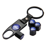 4pcs/set Ford Car Air Valve Stem Cap Auto Tyre Valve Covers with Keychain