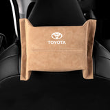Toyota Suede Car Tissue Box Holder Seat Back Hanging Napkin Storage Bag