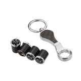 4pcs/set Dodge Logo Carbon Fiber Car Air Valve Stem Caps Auto Tyre Valve Covers with Wrench