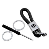 Honda Logo PU Leather Braided Rope Car Keychain