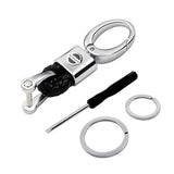 Nissan Logo PU Leather Braided Rope Car Keychain