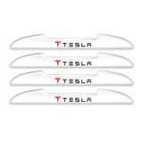 4pcs Tesla Car Door Bumper Strip Anti-collision Protection Sticker