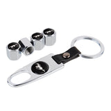 4pcs/set Ford Mustang Car Air Valve Stem Cap Auto Tyre Valve Covers with Keychain