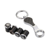 4pcs/set MG Logo Carbon Fiber Car Air Valve Stem Caps Auto Tyre Valve Covers with Wrench