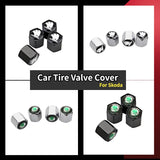 4pcs/set Skoda Car Air Valve Stem Cap Auto Tyre Valve Covers