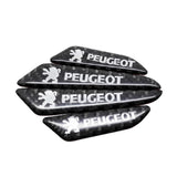 4pcs/set Peugeot Carbon Fiber Car Door Anti-Scratch Sticker Door Side Protection Bumper Strips