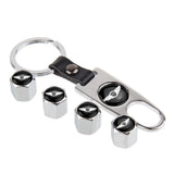 4pcs/set Hyundai Car Air Valve Stem Cap Auto Tyre Valve Covers with Keychain