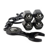 4pcs/set Acura Logo Car Air Valve Stem Cap Auto Tyre Valve Covers with Wrench