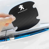 Peugeot Carbon Fiber Car Door Bowl Handle Anti-collision Protective Stickers Scratches Film