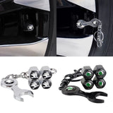 4pcs/set Skoda Logo Car Air Valve Stem Cap Auto Tyre Valve Covers with Wrench