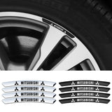 4pcs/set 9cm Mitsubishi Aluminum Alloy Car Wheel Rim Tyre Sticker
