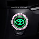 Toyota Luminous Car Engine One-click Start Stop Button Cover Sticker