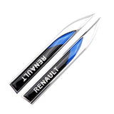 2pcs Renault Logo Metal Car Sider Fender Sticker Emblem Badge