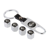 4pcs/set Nissan Nismo GTR Z Car Air Valve Stem Cap Auto Tyre Valve Covers with Keychain