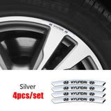 4pcs/set 9cm Hyundai Aluminum Alloy Car Wheel Rim Tyre Sticker