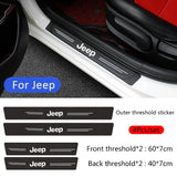 Jeep Carbon Fiber Car Door Threshold Scratch Proof Sticker Decal