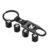 4pcs/set Nissan Nismo GTR Z Car Air Valve Stem Cap Auto Tyre Valve Covers with Keychain