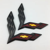 Chevrolet Corvette Logo ABS 17x12cm Car Front Sticker Decal 15.5x10.7cm Auto Rear Emblem Badge