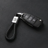MG Logo PU Leather Braided Rope Car Keychain