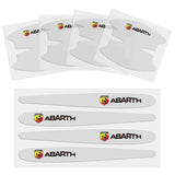 8pcs Abarth Car Door Handle Bowl Wrist Transparent Protector Anti-collision Decal