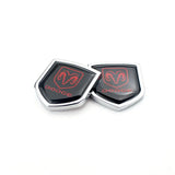 2PCS Dodge Metal Car Side Sticker Auto Emblem Badge Decal