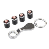4pcs/set SEAT Logo Carbon Fiber Car Air Valve Stem Caps Auto Tyre Valve Covers with Wrench