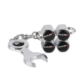 4pcs/set Nissan Nismo GTR Logo Car Air Valve Stem Cap Auto Tyre Valve Covers with Wrench