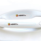 8pcs Abarth Car Door Handle Bowl Wrist Transparent Protector Anti-collision Decal