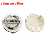 4pcs/set 54mm 58mm 60mm Nissan ABS Car Wheel Hub Center Caps Covers