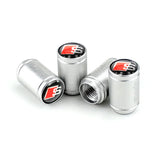 4pcs/set Audi Sline RS Logo Sport Matte Car Air Valve Stem Caps Auto Tyre Valve Covers