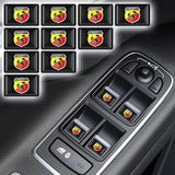 10pcs Abarth Epoxy Car Armrest Button Sticker