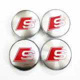 4pcs/set 60mm Audi Sline Wheel Center Hub Caps Wheel Covers