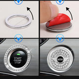 MINI Cooper Diamond Car Engine One-click Start Stop Button Cover Sticker