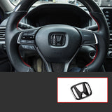 For  Logo XRV 2017 2018 2019 2021 Carbon Fiber ABS Car Front Grille Rear Trunk Steering Wheel Emblem Sticker Accessories