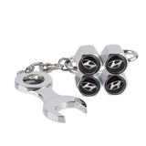 4pcs/set Hyundai Logo Car Air Valve Stem Cap Auto Tyre Valve Covers with Wrench