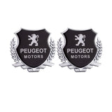 2PCS Peugeot Metal Car Rear Sticker Shield Trunk Emblem Badge Decal