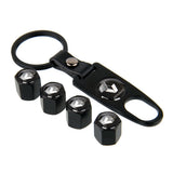 4pcs/set Renault Car Air Valve Stem Cap Auto Tyre Valve Covers with Keychain
