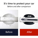 Jeep Carbon Fiber Car Door Bowl Handle Anti-collision Protective Stickers Scratches Film