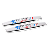 2pcs Peugeot Metal Car Fender Side Badge Decal Rear Emblem Sticker