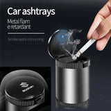 Suzuki Metal Car Ash Tray Auto Ashtray Cigarette Holder Box with LED Light